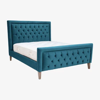 Barker and Stonehouse Jerome King Bed Frame, Teal | Barker & Stonehouse