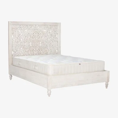 Barker and Stonehouse Casablanca King Size Bedframe, Rustic White