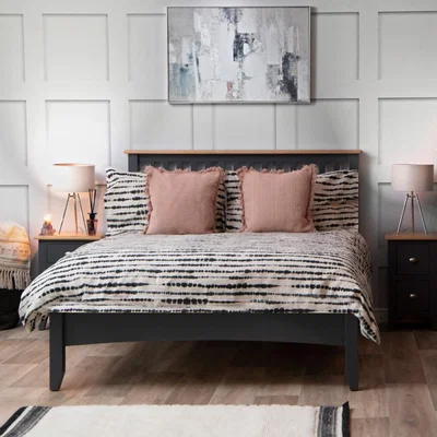 Chiltern Oak Furniture Gloucester Midnight Grey Painted King Size Bed Frame