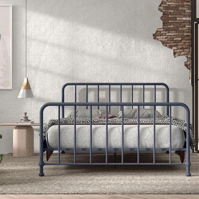 Cuckooland Vipack Bronxx Metal Kingsize Bed - Olive Green