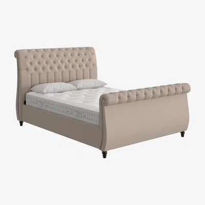 Furniture Village Churchill High Foot End Ottoman Bed Frame - King Size - Natural