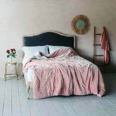 Graham & Green Alora Grey Velvet King Size Bed