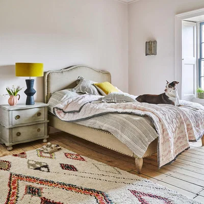 Graham & Green Genevieve Natural Linen King Size Bed