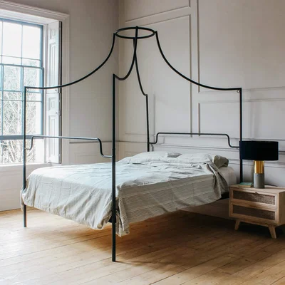 Graham & Green Black Canopy King Size Bed
