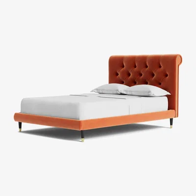 Habitat Swoon Winston Kingsize Velvet Bed Frame - Burnt Orange