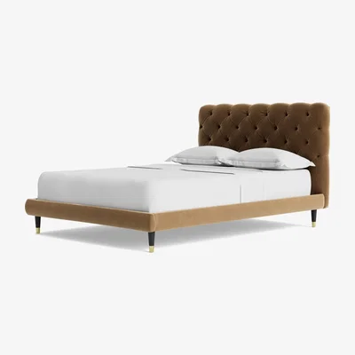 Habitat Swoon Burbage Kingsize Velvet Bed Frame - Biscuit