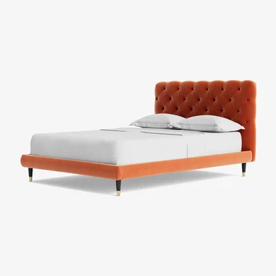 Habitat Swoon Burbage Kingsize Velvet Bed Frame - Burnt Orange