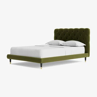 Habitat Swoon Burbage Kingsize Velvet Bed Frame - Fern Green