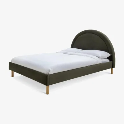Habitat Habitat Sol Sunrise Kingsize Velvet Bed Frame - Olive
