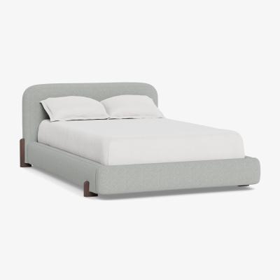 Heal's Heal's Nuvola King Bed Melton Wool Limestone Walnut Stained Oak Feet - Heal's UK Bedroom Furniture