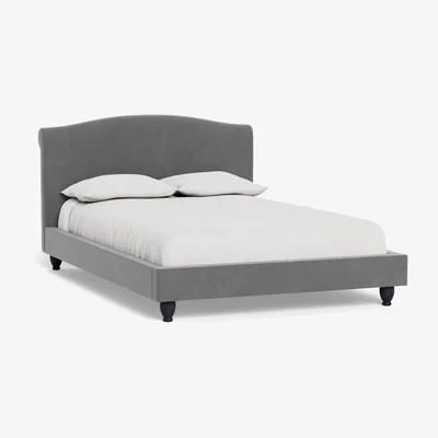 Heal's Heal's Devon King Bed Smart Velvet Mercury Black Beech Feet