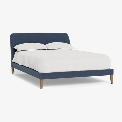 Heal's Heal's Wallis Bed King Boucle Indigo Black Painted Oak Feet