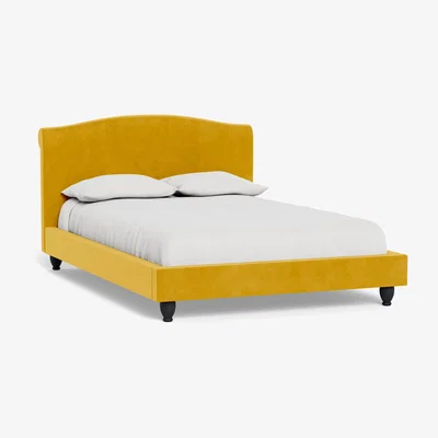 Heal's Heal's Devon King Bed Smart Luxe Velvet Canary Black Beech Feet