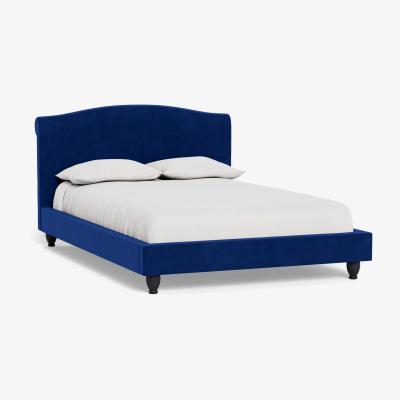 Heal's Heal's Devon King Bed Smart Luxe Velvet Azure Black Beech Feet