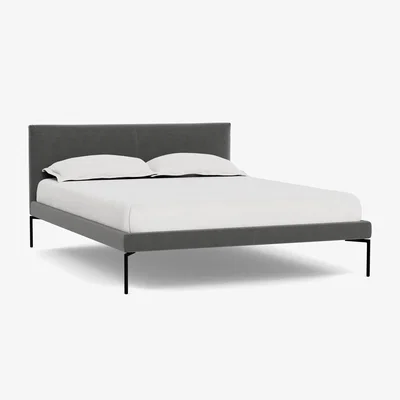 Heal's Heal's Matera Bedstead King Nobilis Velvet Dolphin Black Feet - Heal's UK Bedroom Furniture