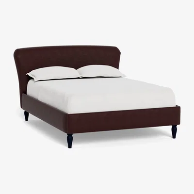 Heal's Heal's Darcey Bed King Smart Luxe Velvet Acorn Natural Oak Feet
