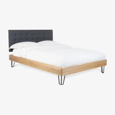 Heal's Heal's Brunel Bed Fabric Headboard King Grey Oak