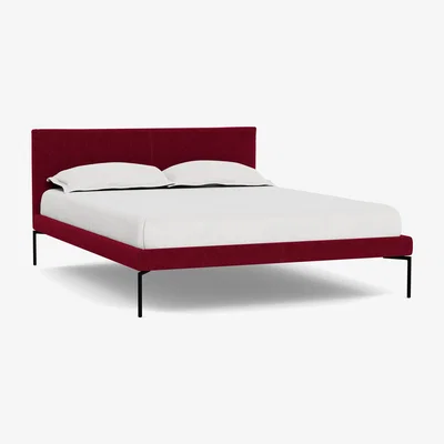 Heal's Heal's Matera Bedstead King St Moritz Wool Red Black Feet - Heal's UK Bedroom Furniture