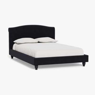 Heal's Heal's Devon King Bed Velvet Black Natural Beech Feet