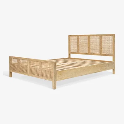 John Lewis Nkuku Saharsa Cane & Mango Wood Bed Frame, King Size, Natural