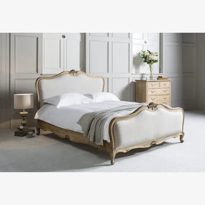 Knees Layla Linen Upholstered King Bed Frame
