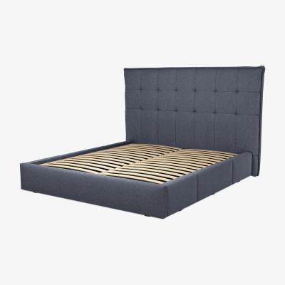 Made.com Lamas Super King Size Bed with Storage Drawers, Navy Wool