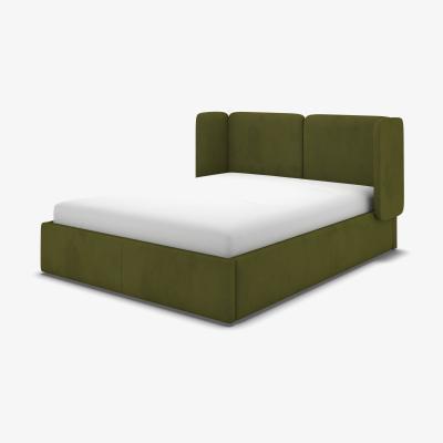 Made.com Ricola Super King Size Ottoman Storage Bed, Nocellara Green Velvet