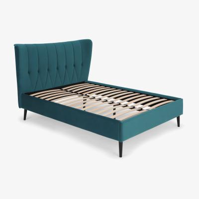 Made.com Charley King Size Bed, Teal Blue Velvet