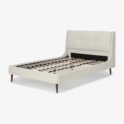 Made.com Raffety King Size Bed, Oatmeal Weave with Walnut Stain Legs