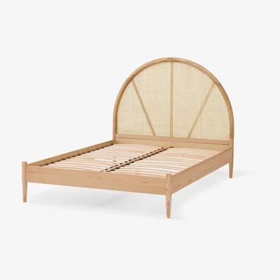 Made.com Reema Arched King Size Bed, Oak & Cane