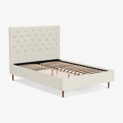 Made.com Skye King Size Bed, Oatmeal Weave & Walnut Stain Legs
