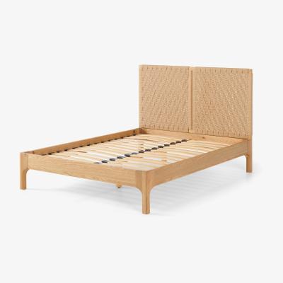 Made.com Tulana King Size Bed, Natural Weave & Oak