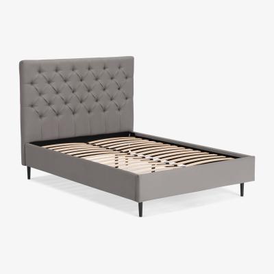 Made.com Skye Super King Size Bed, Owl Grey Weave & Black Legs