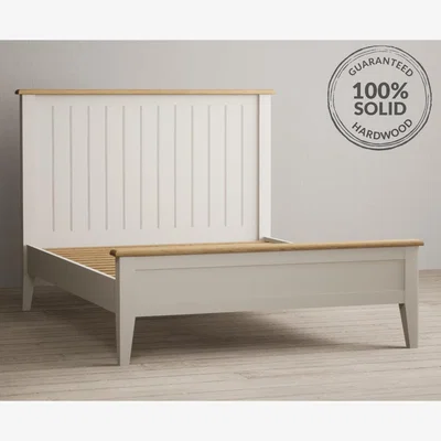 Oak&More Weymouth Oak and Soft White Painted Kingsize Bed