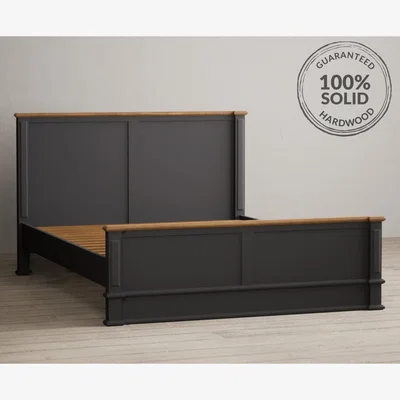 Oak&More Lawson Oak and Charcoal Grey Painted Kingsize Bed