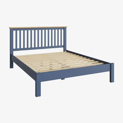 Oak&More Fay Oak and Blue King Size Bed