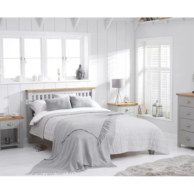 Oak&More Seville Oak and Grey King Size Bed