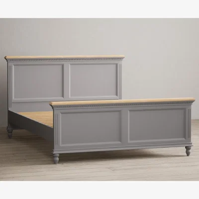 Oak&More Francis Oak and Light Grey Painted Kingsize Bed