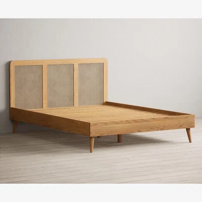 Oak&More Oak Rattan King Size Bed