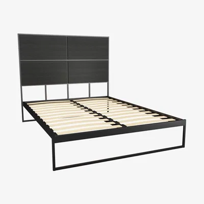 Olivia's Gillmore Federico Black Frame & Black Stained Oak Headboard / King
