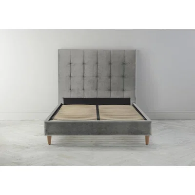 Perch and Parrow Hopper 5' King Ottoman Bed Frame in Bone Grey