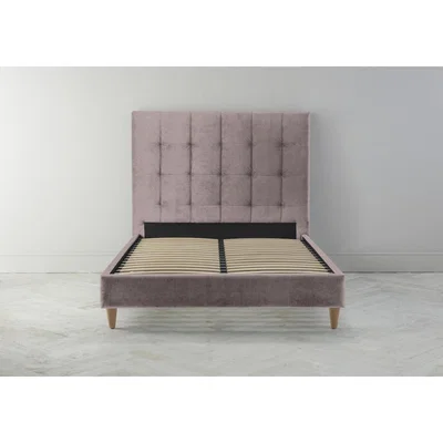 Perch and Parrow Hopper 5' King Ottoman Bed Frame in Blush Pink