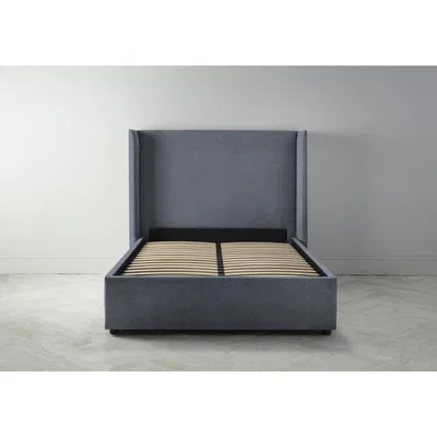 Perch and Parrow Suzie 5' King Ottoman Bed Frame in Caspian Blue