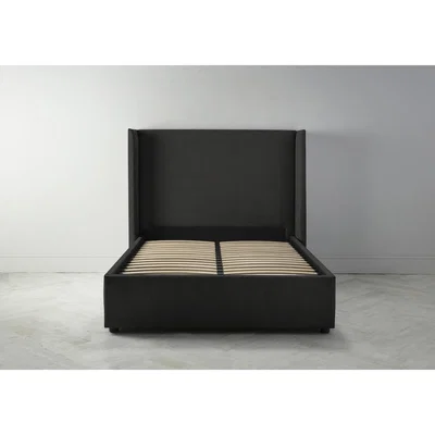 Perch and Parrow Suzie 5' King Ottoman Bed Frame in Obsidian Black
