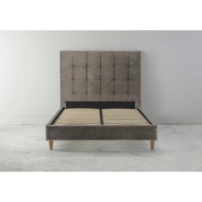 Perch and Parrow Hopper 5' King Ottoman Bed Frame in Limestone