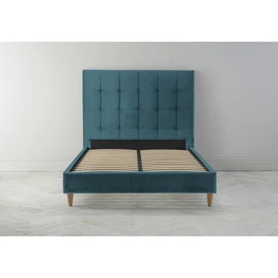 Perch and Parrow Hopper 5' King Bed Frame in Steel Blue