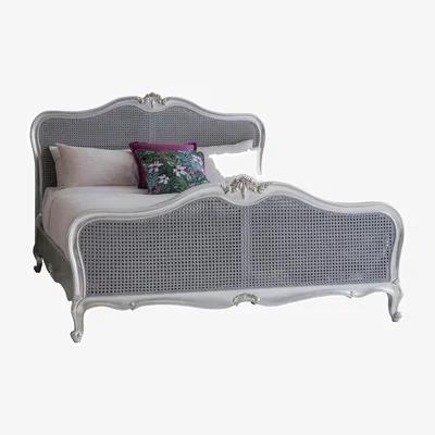 Perch and Parrow Opera King Size Cane Bed in Silver