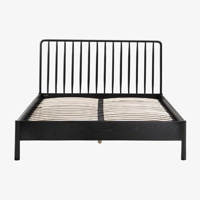 Perch and Parrow Rebecca 5' Oak King Bed Frame in Black