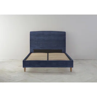 Perch and Parrow Ted 5' King Ottoman Bed Frame in Blue Lavender