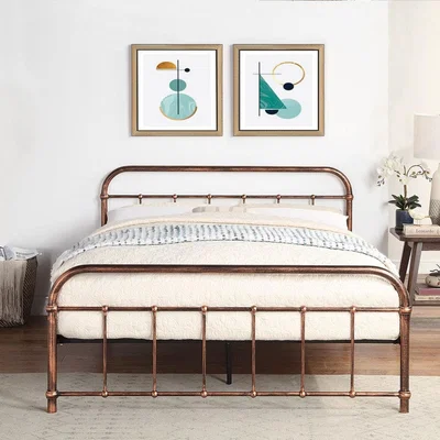 The Range Henley Victorian Style Copper Metal Bed Frame - Brown / King